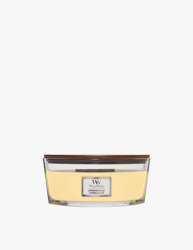 rinascente Woodwick Candle Ellipse Lemongrass & Lily - Green