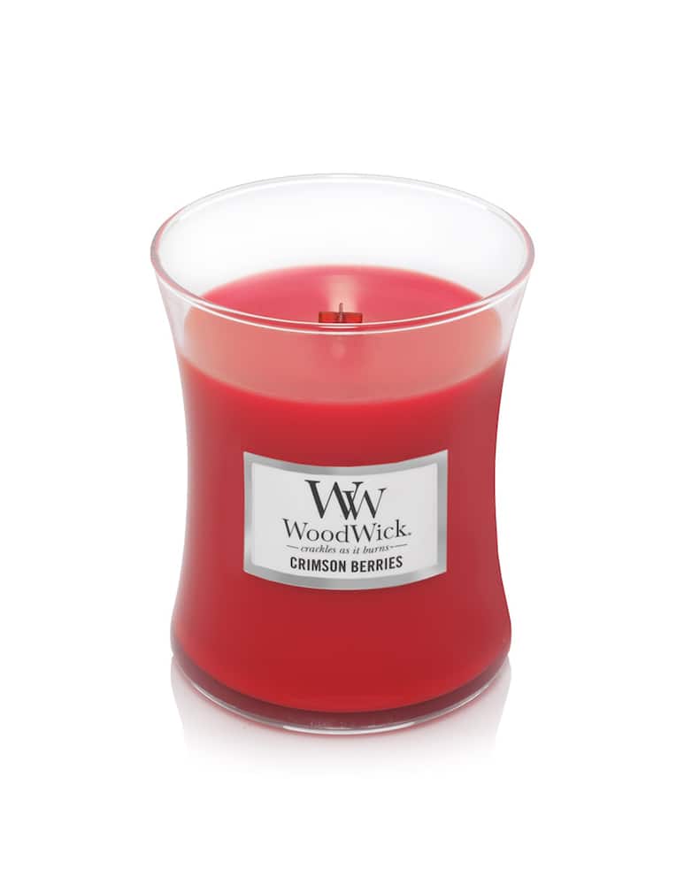 rinascente Woodwick Candle Medium Crimson Berries - Red