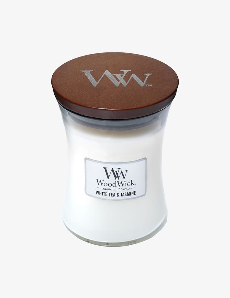 Woodwick Candela Media White Tea & Jasmine - immagine 1 Woodwick Candela Media White Tea & Jasmine - immagine 1