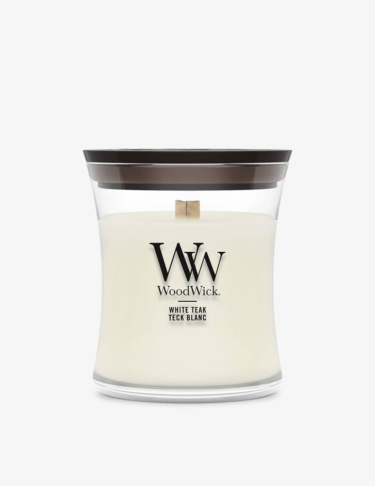 rinascente Woodwick Small Candle White Teak
