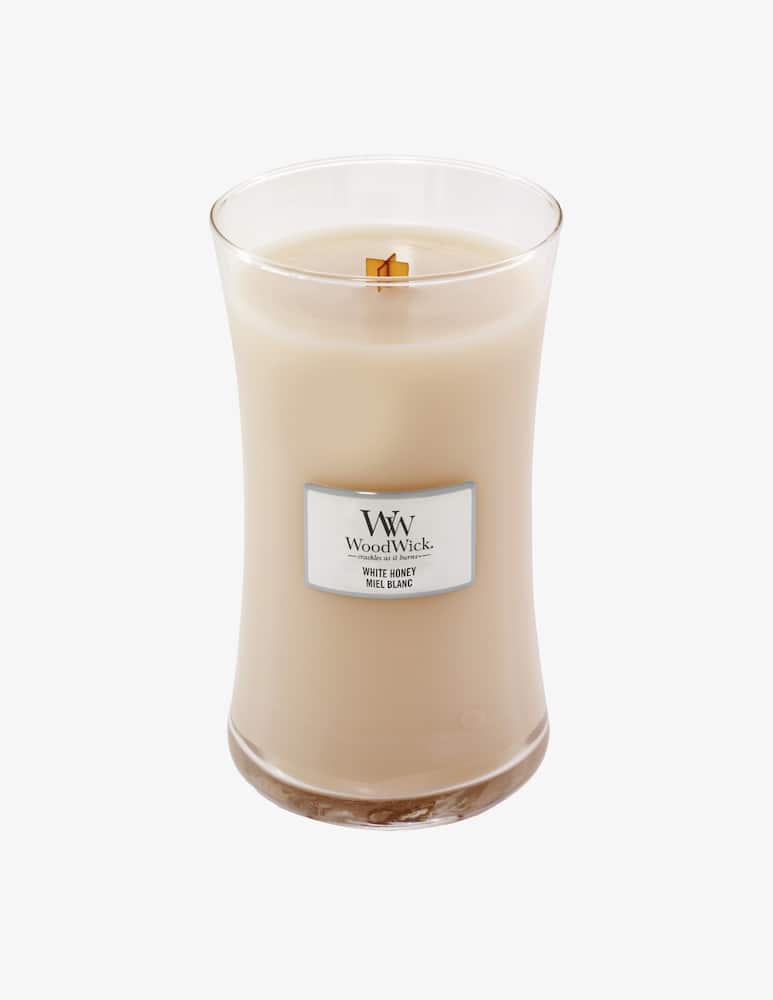 rinascente Woodwick Candela Grande White Honey - Bianco