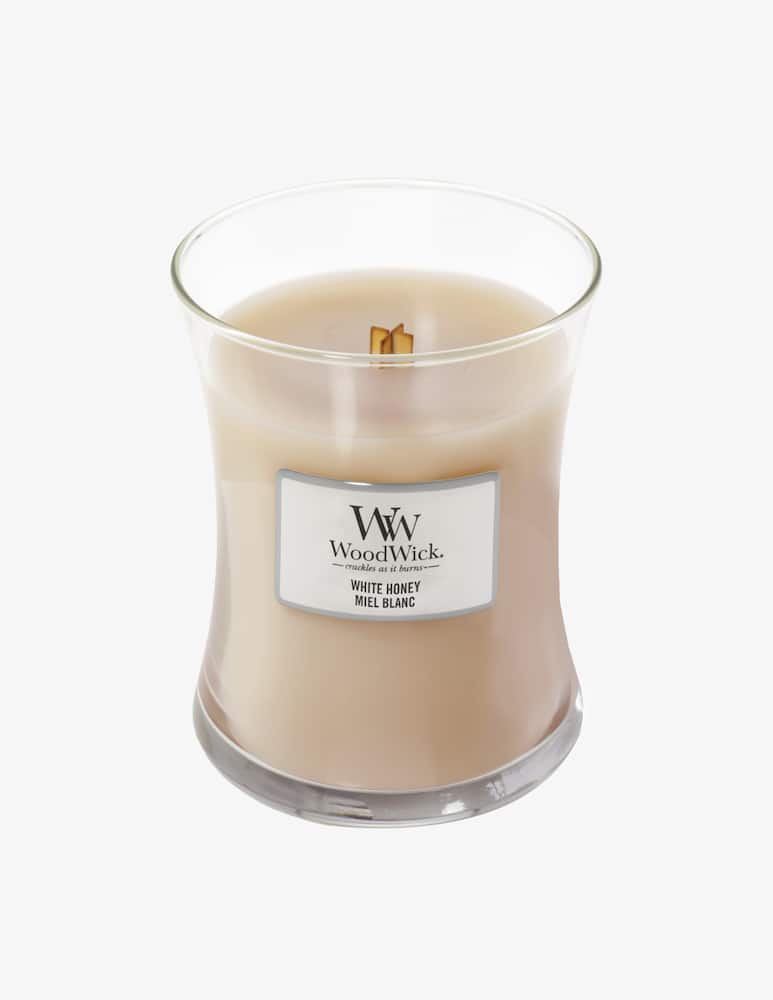 rinascente Woodwick Candle Medium White Honey - White