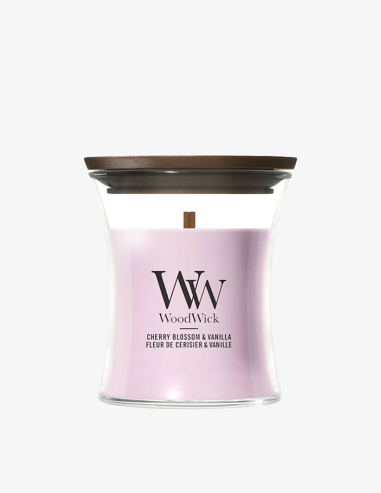 Woodwick Candela Piccola Cherry Blossom & Vanilla - immagine 1