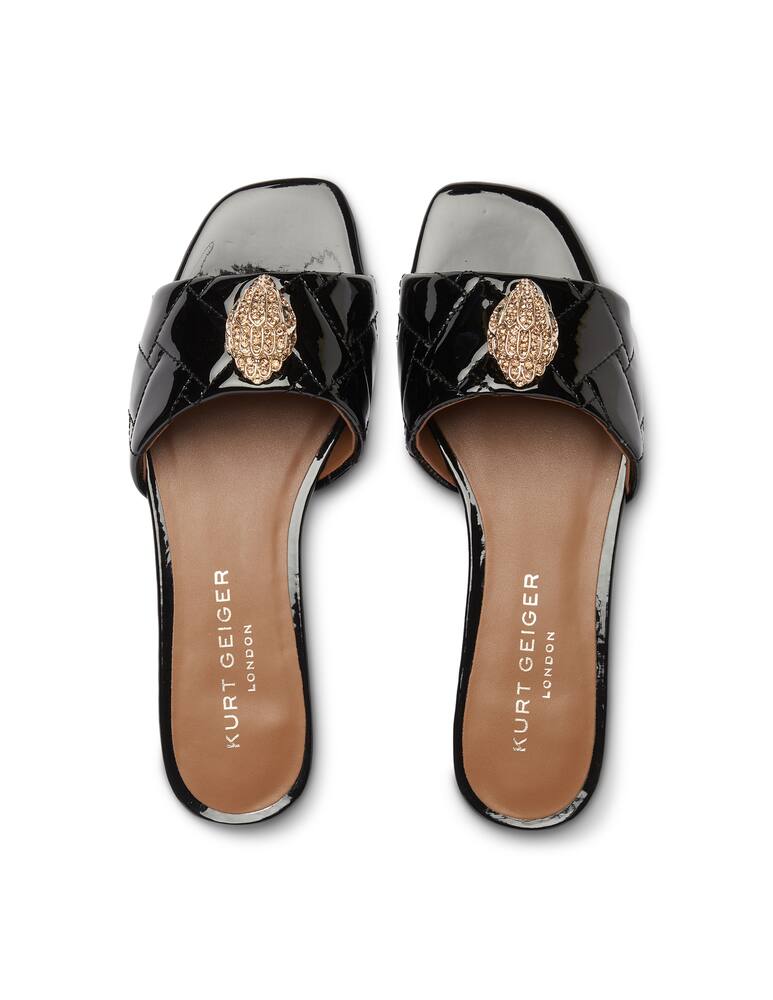 rinascente Kurt Geiger Sandali bassi in pelle verniciata Kensington - Nero