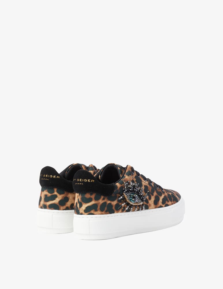 rinascente Kurt Geiger Laney animalier print sneakers - Black