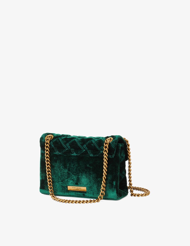 rinascente Kurt Geiger Borsa in velluto Mini Kensington - Verde