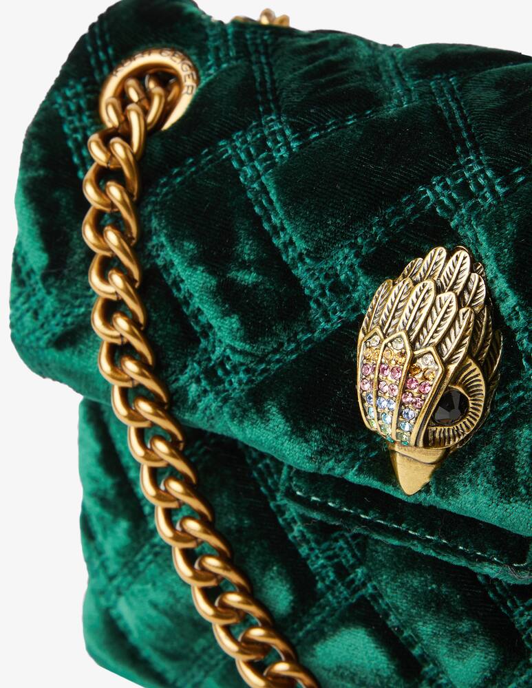 rinascente Kurt Geiger Borsa in velluto Mini Kensington - Verde