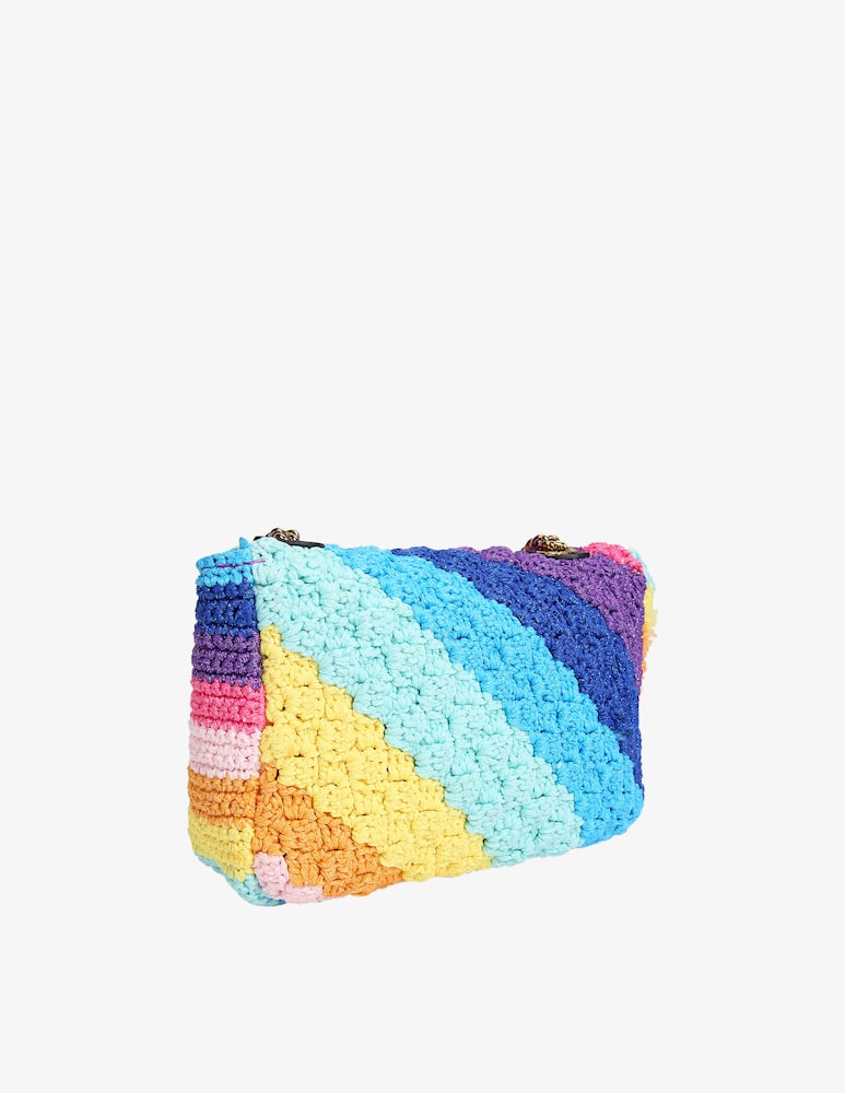 rinascente Kurt Geiger Keng M crochet rainbow bag