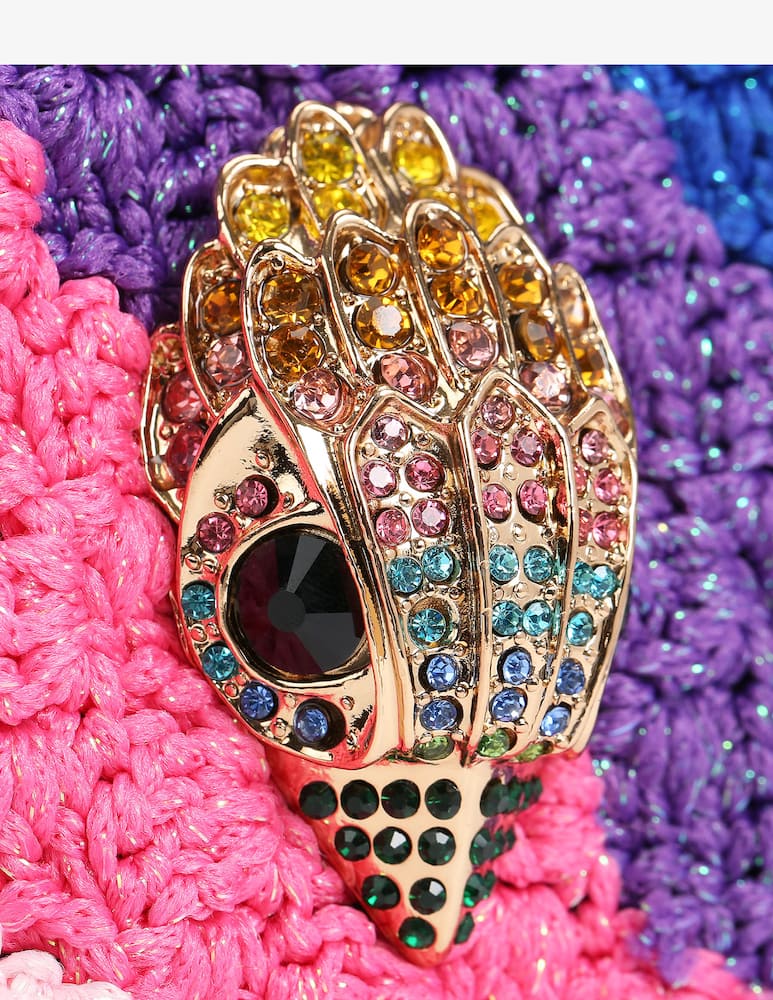 rinascente Kurt Geiger Keng M crochet rainbow bag