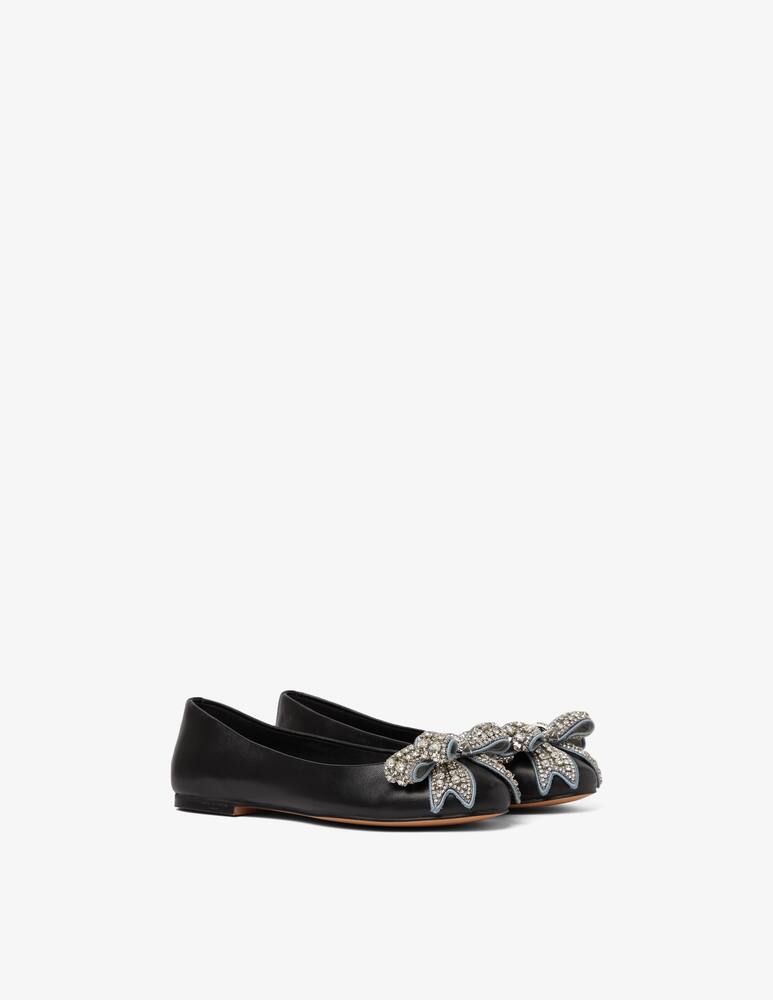 rinascente Kurt Geiger Leahter bow ballet flats
