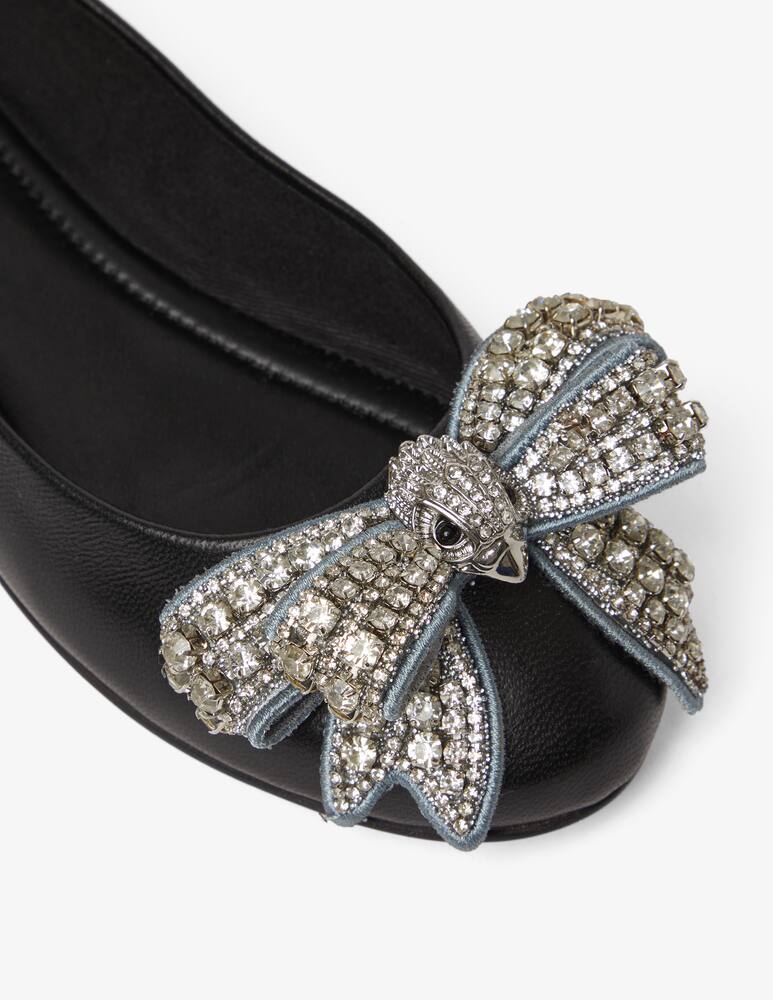 rinascente Kurt Geiger Leahter bow ballet flats