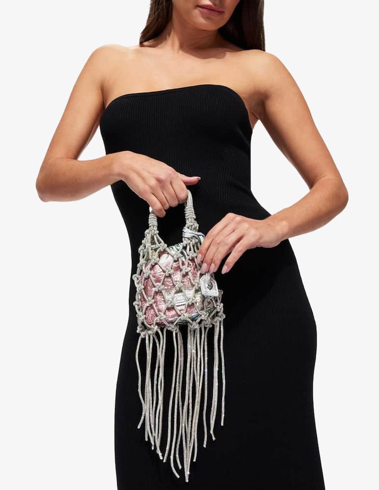 rinascente Kurt Geiger Macrame crystal handbag