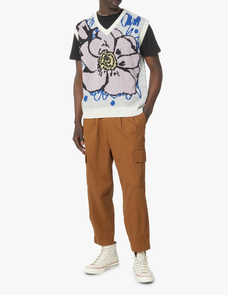 rinascente Soulland Kieran jacquard flower vest - white