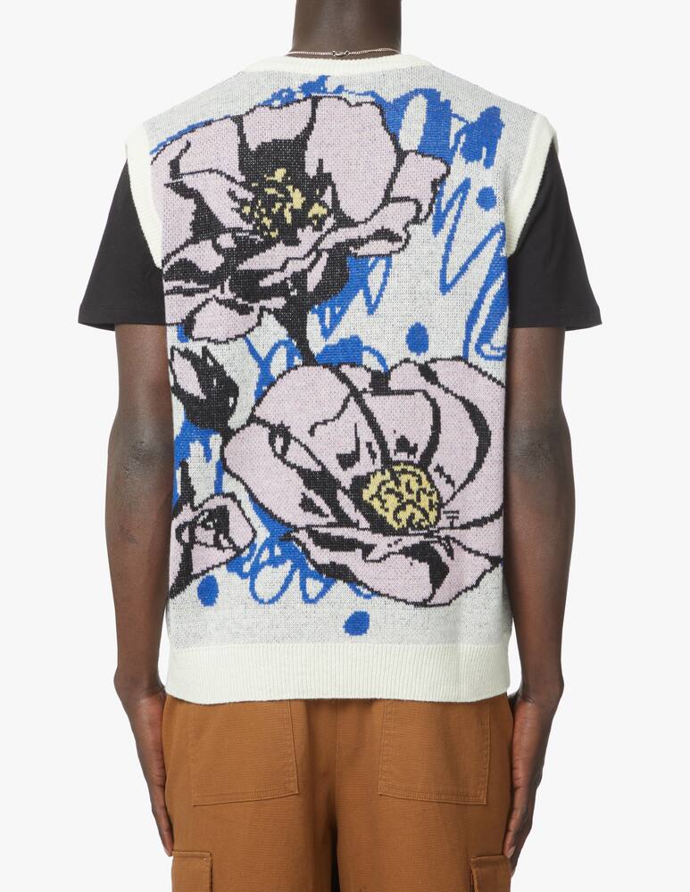 rinascente Soulland Kieran jacquard flower vest - white