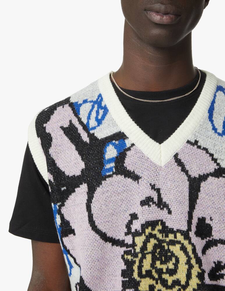 rinascente Soulland Kieran jacquard flower vest - white