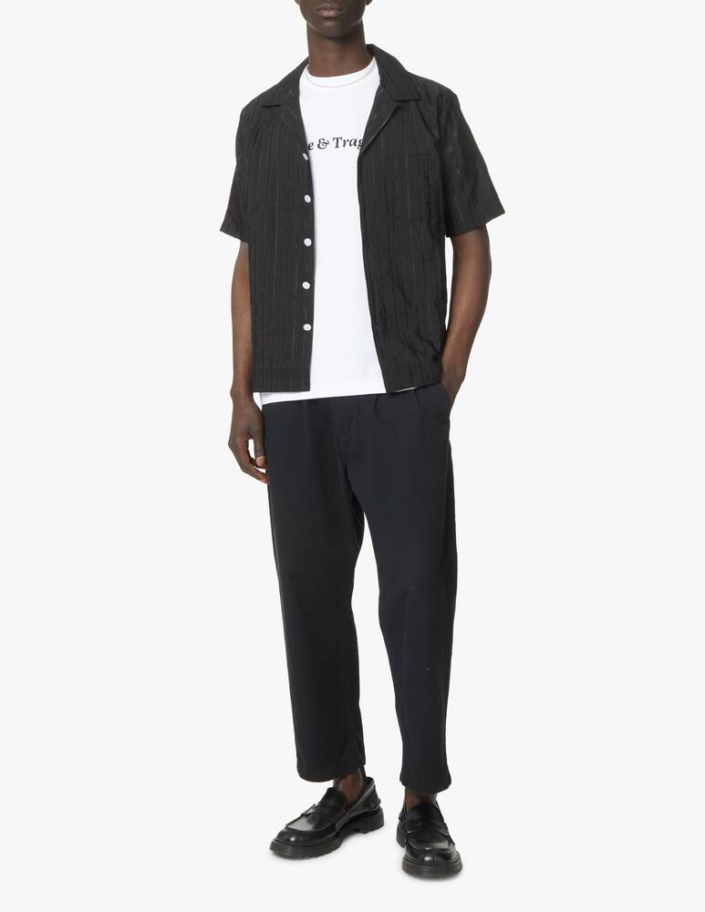 rinascente Soulland Striped short sleeve shirt - black