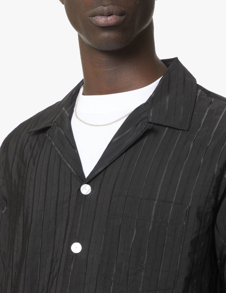 rinascente Soulland Striped short sleeve shirt - black