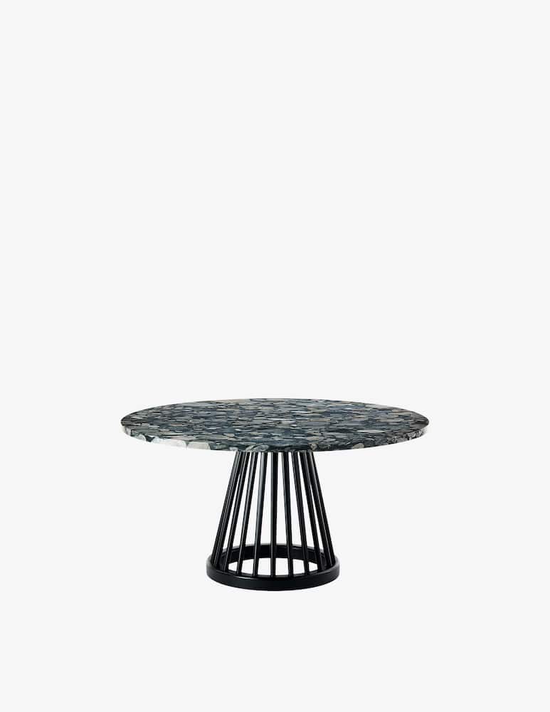 Tom Dixon Tavolo Fan Black Top Pietra 90cm - immagine 1 Tom Dixon Tavolo Fan Black Top Pietra 90cm - immagine 1