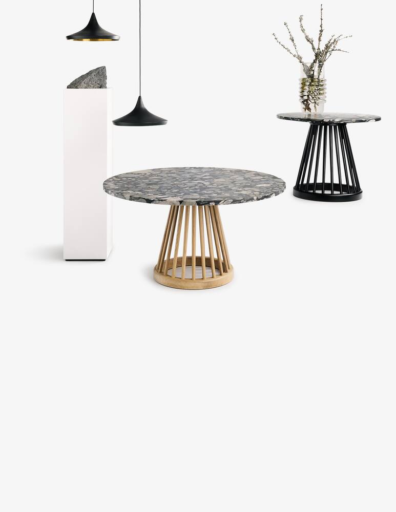 Tom Dixon Tavolo Fan Natural Top Pietra 90cm - immagine 3 Tom Dixon Tavolo Fan Natural Top Pietra 90cm - immagine 3