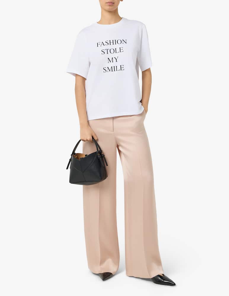 Victoria Beckham T-shirt con slogan fashion stole my smile - immagine 2 Victoria Beckham T-shirt con slogan fashion stole my smile - immagine 2