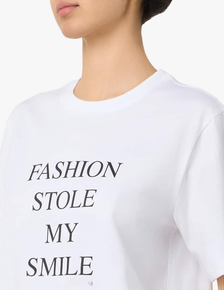 Victoria Beckham T-shirt con slogan fashion stole my smile - immagine 4 Victoria Beckham T-shirt con slogan fashion stole my smile - immagine 4