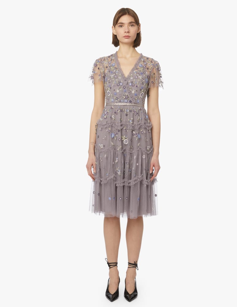 rinascente Needle & Thread Ruffle glimmer dress