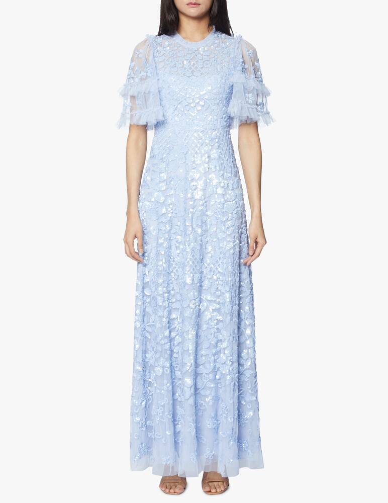 rinascente Needle & Thread Aurelia short sleeve long dress