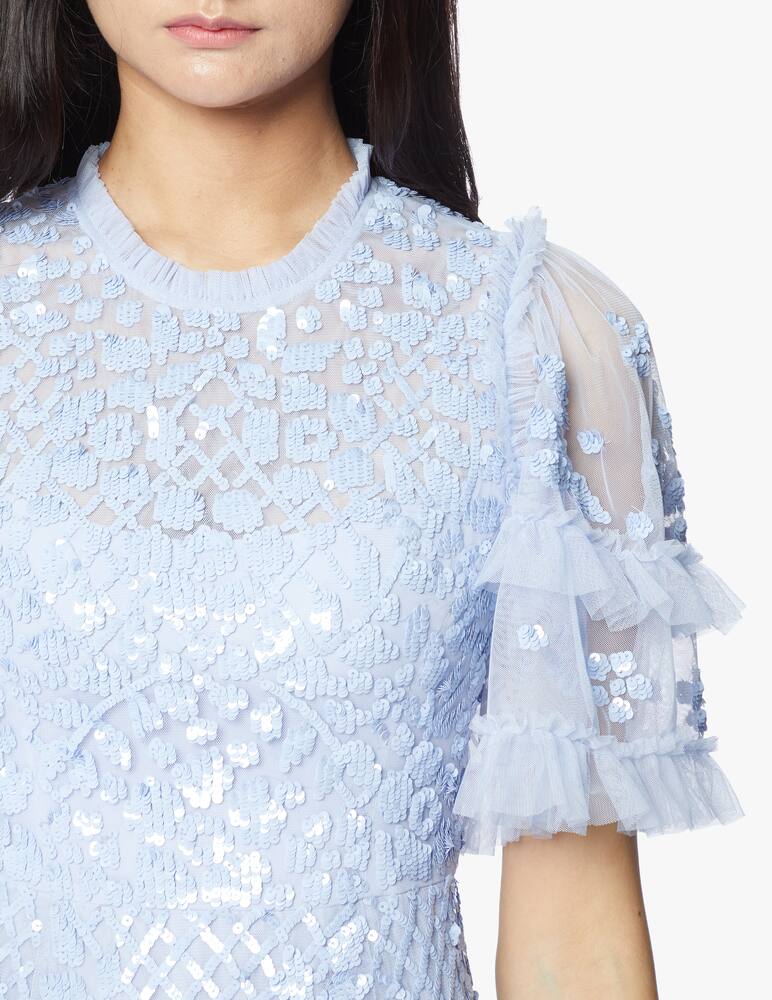 rinascente Needle & Thread Aurelia short sleeve long dress