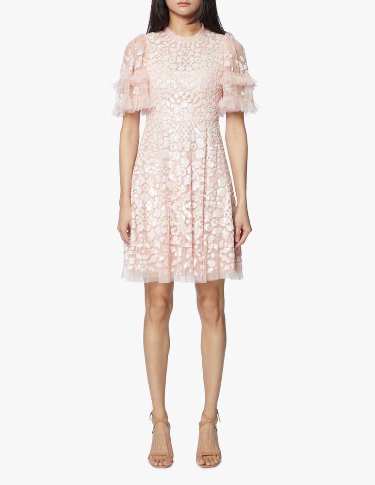 rinascente Needle & Thread Aurelia short sleeve mini dress