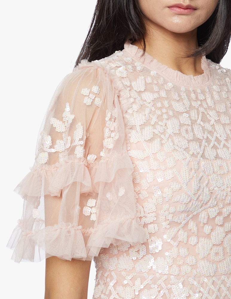 rinascente Needle & Thread Aurelia short sleeve mini dress