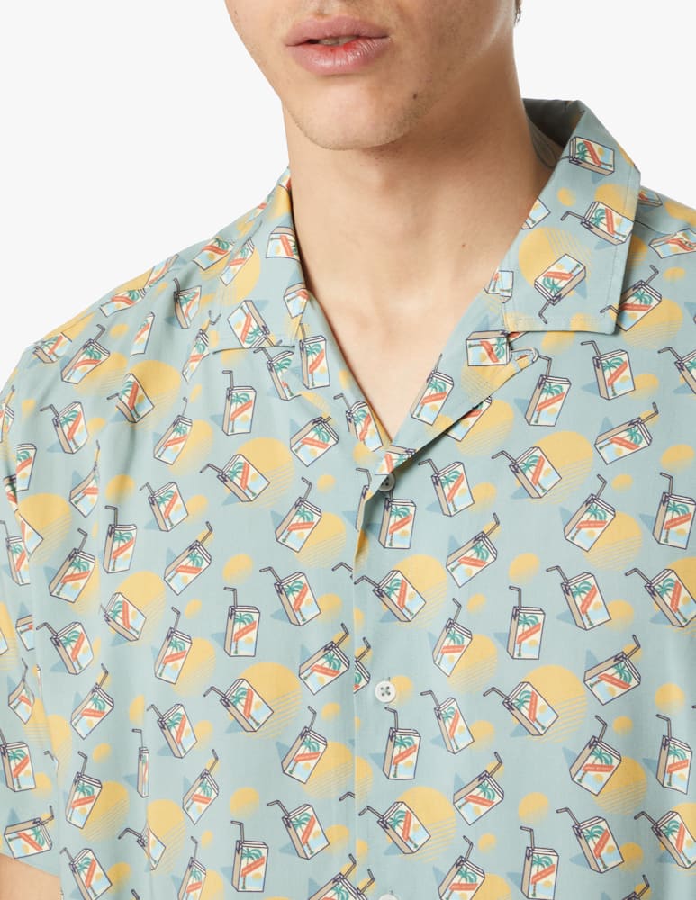 rinascente Brava Fabrics Camicia manica corta agua coco aloha - verde