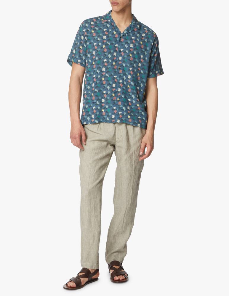 rinascente Brava Fabrics Camicia manica corta chairs aloha - blu