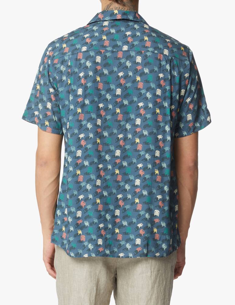 rinascente Brava Fabrics Camicia manica corta chairs aloha - blu