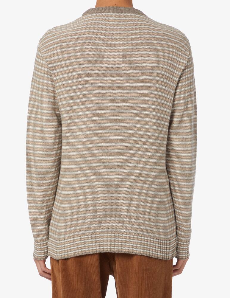 rinascente Brava Fabrics Striped roundneck sweater - Beige