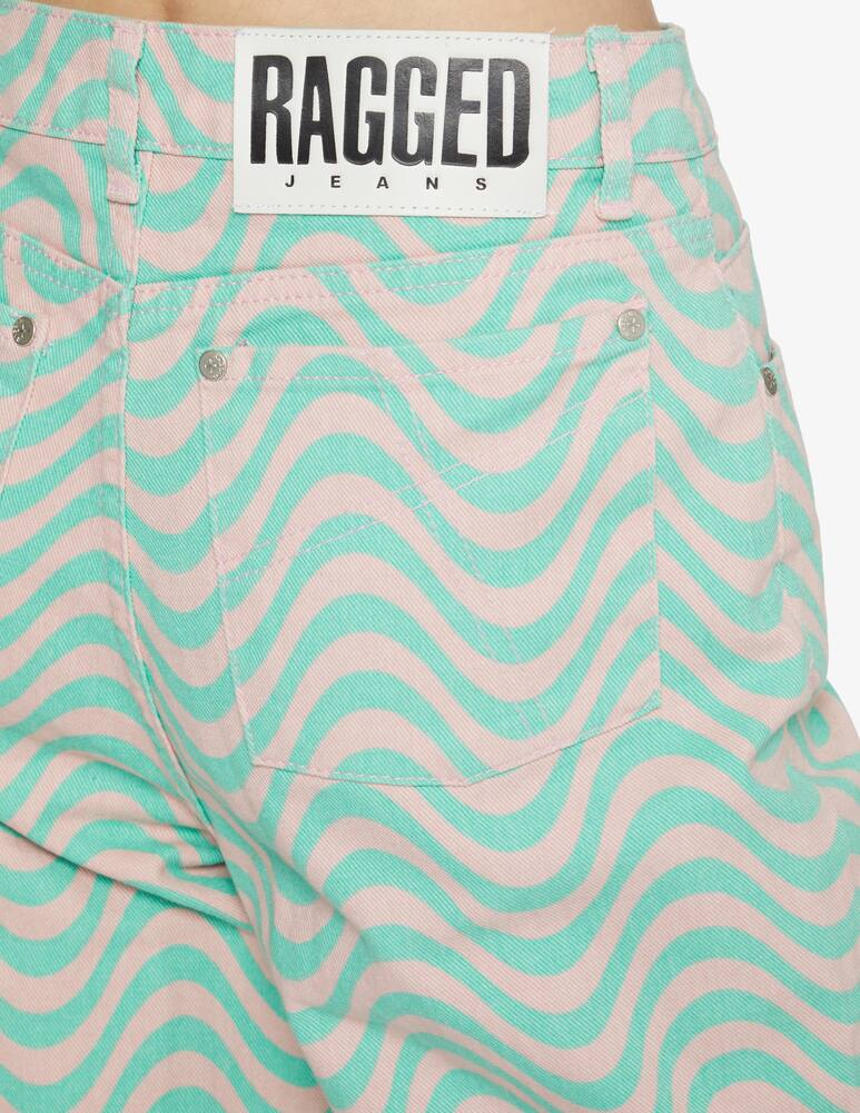 rinascente The Ragged Priest Jeans a vita alta Wave - verde