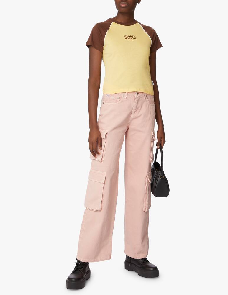 rinascente The Ragged Priest T-shirt crop in cotone - giallo