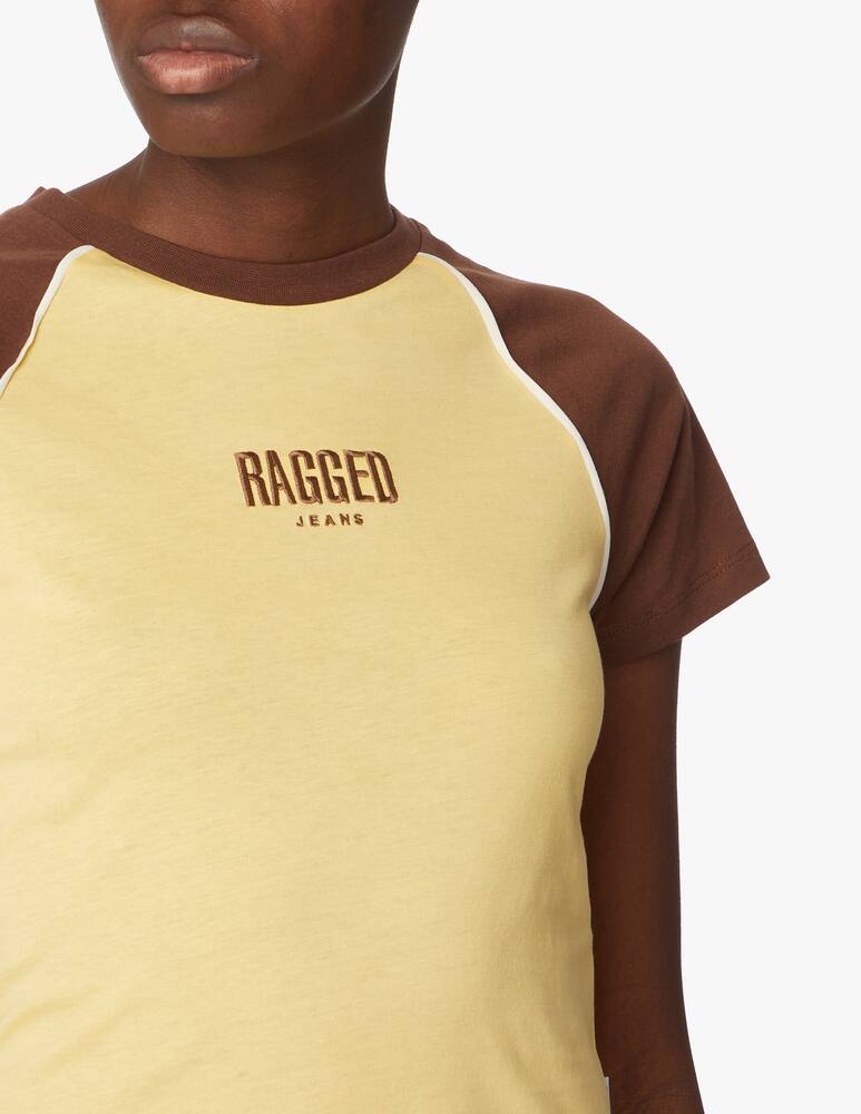 rinascente The Ragged Priest T-shirt crop in cotone - giallo
