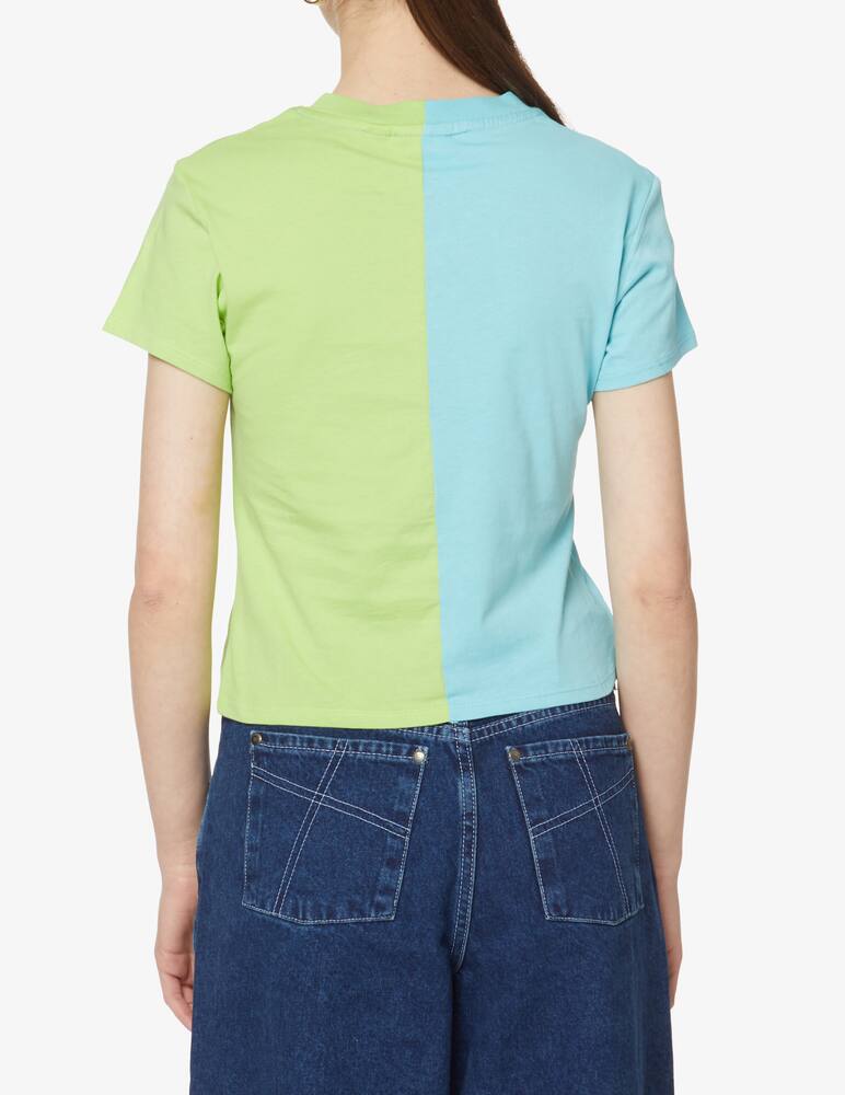 rinascente The Ragged Priest Cotton cropped cut out t-shirt - light blue