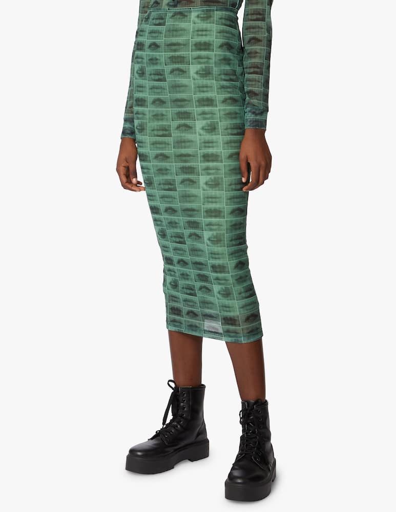 rinascente The Ragged Priest Gonna lunga mesh - verde