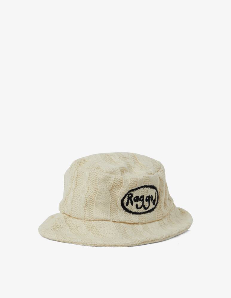 rinascente The Ragged Priest Cable knit bucket hat - White