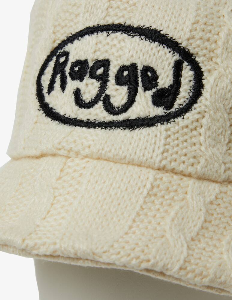 rinascente The Ragged Priest Cable knit bucket hat - White