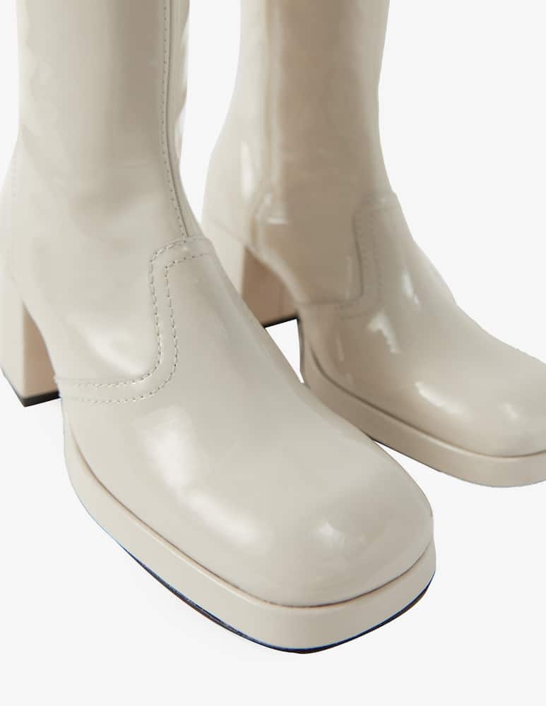 rinascente MIISTA Stivaletti in pelle verniciata Cass - Bianco