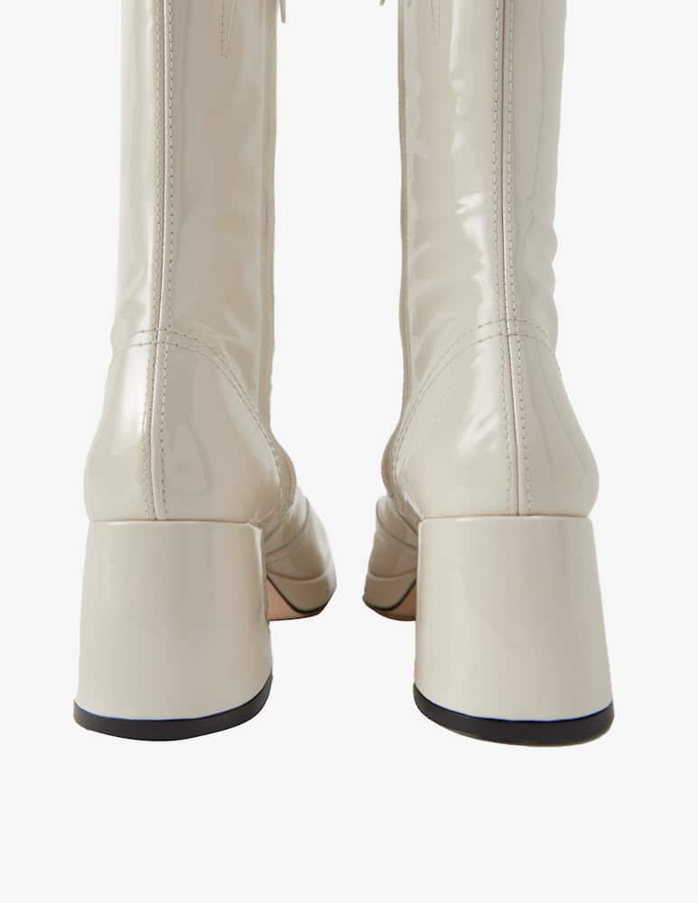 rinascente MIISTA Stivaletti in pelle verniciata Cass - Bianco