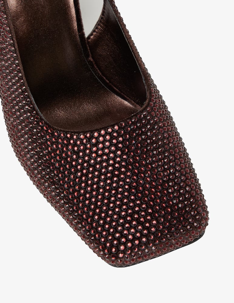 rinascente Jeffrey Campbell Blingbling velvet glitter all over  slingback