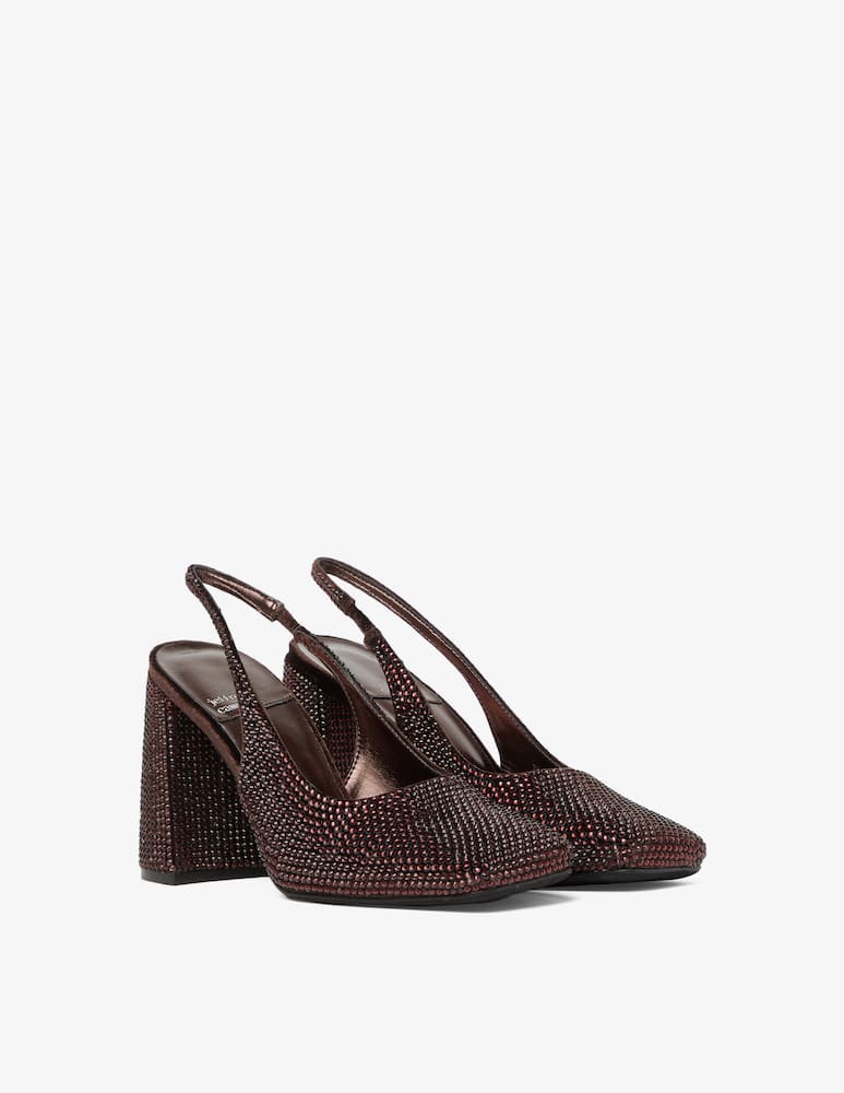 rinascente Jeffrey Campbell Blingbling velvet glitter all over  slingback