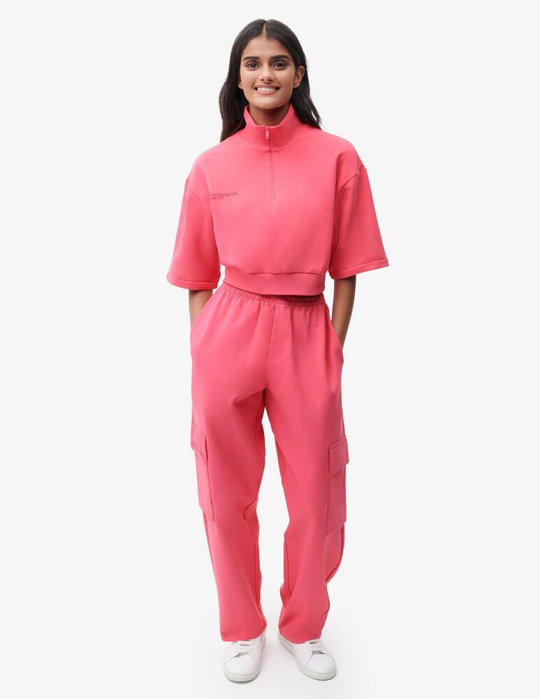 rinascente PANGAIA Felpa girocollo crop mezz cerniera