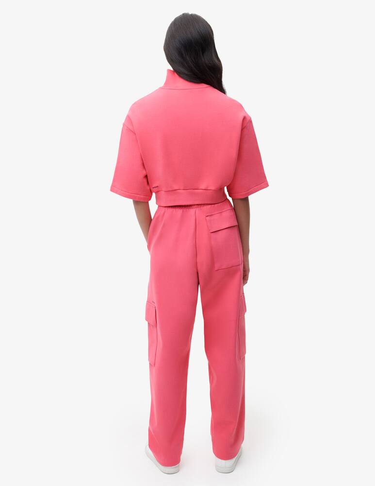 rinascente PANGAIA Felpa girocollo crop mezz cerniera