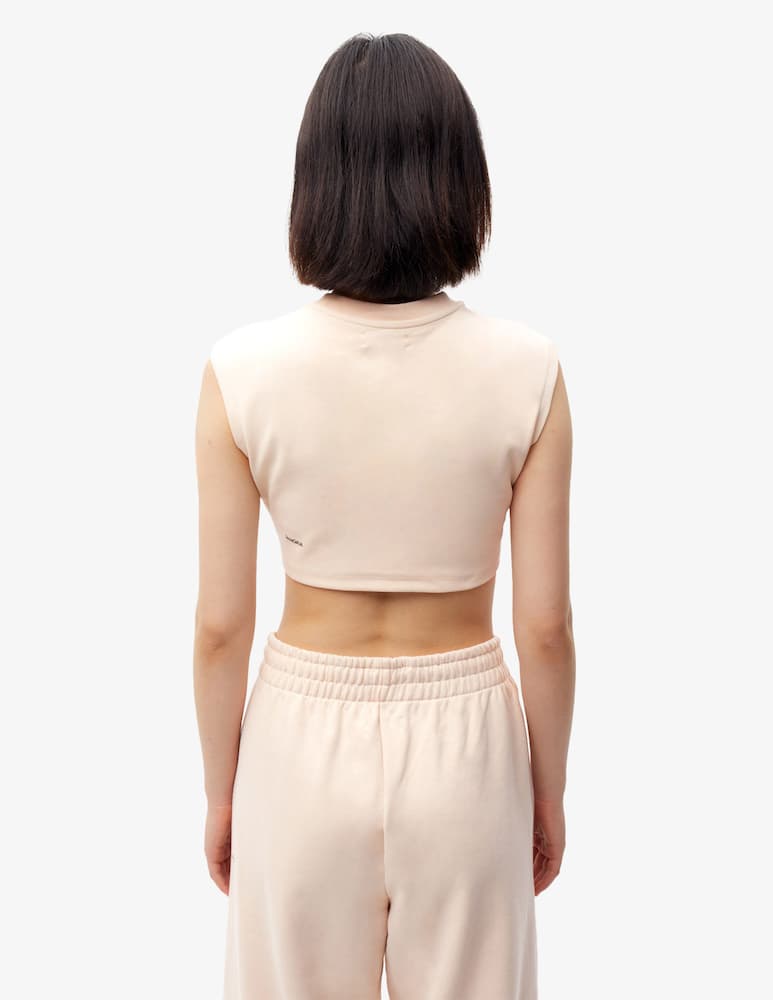 rinascente PANGAIA Recycled cotton fitted crop t-shirt