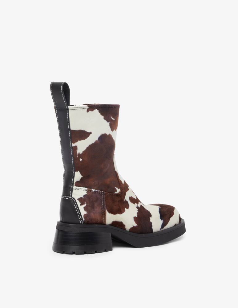 rinascente MIISTA Yolanda cow bootie zip velvet