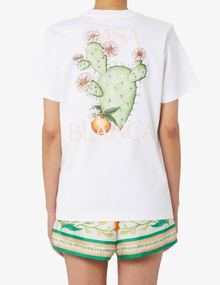 rinascente Casablanca T-shirt in cotone Cactus - Bianco